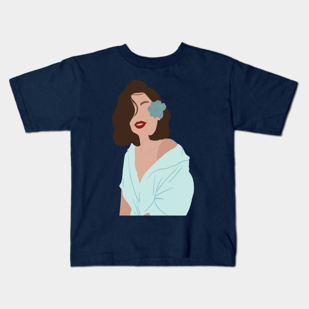 Woman at the beach 4 Kids T-Shirt by Miruna Mares